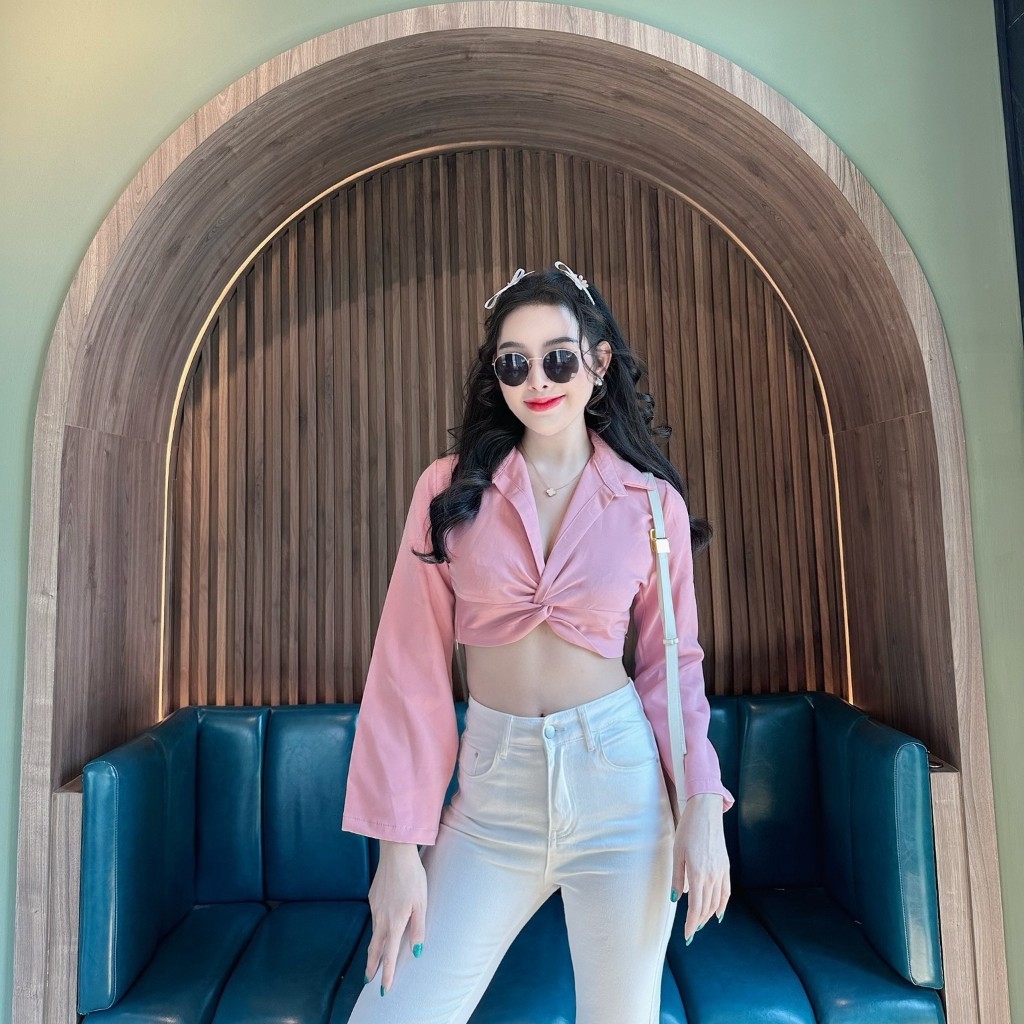 เสื้อผ้าบาร์บี้แขนยาวคอปกเอวเกลียวซิปข้าง (จ15) A2861