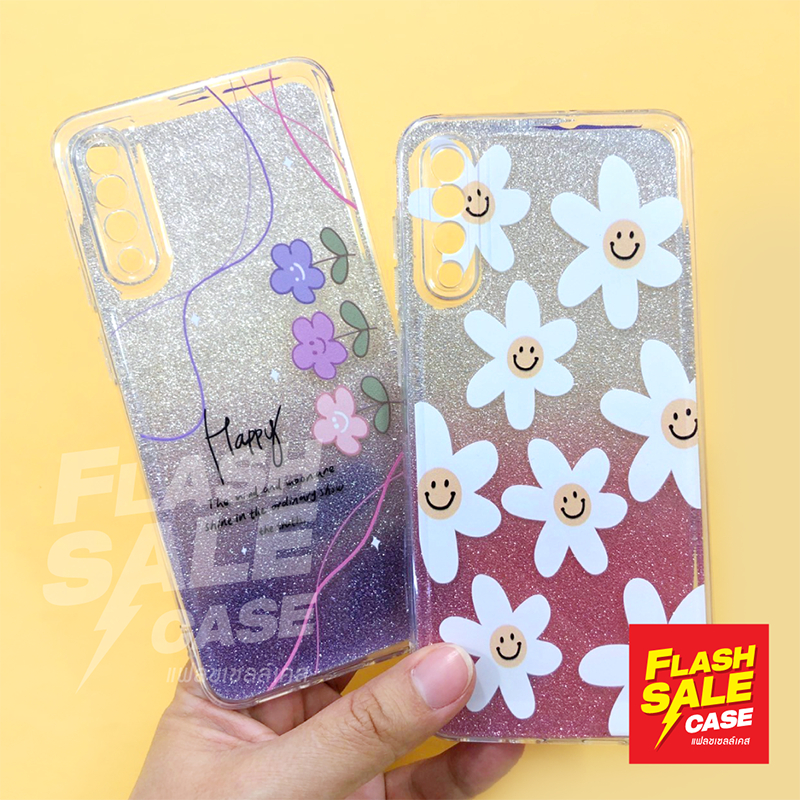 เคสนิ่มใสกันกล้องแผ่นกากเพชรไล่สีพิมพ์ลายการ์ตูน สำหรับ Realme C53 C55 Xiaomi Redmi 9A Redmi 12C Red