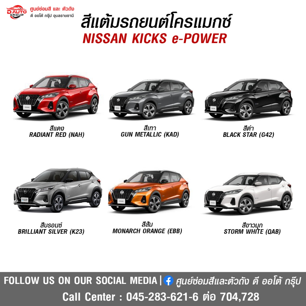 สีแต้มโครแม็กซ์ สำหรับรถยนต์ NISSAN KICKS e-POWER