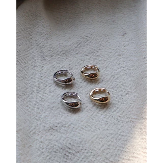 A.piece ต่างหูห่วง [silver 925 post] Simply classic collection : Volume daily one-touch