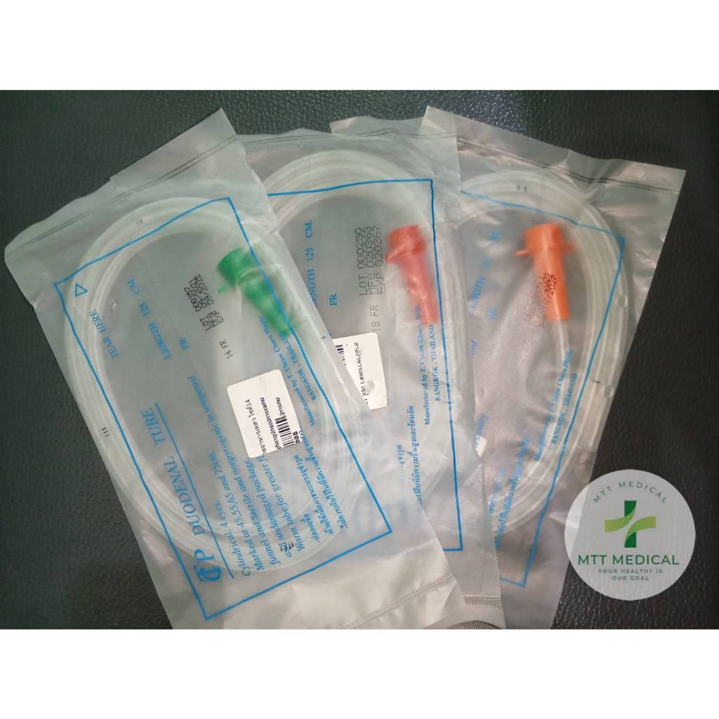 DUODENAL TUBE ยี่ห้อ TP  เบอร์ 14,16,18 ยาว 125 ซม. (แพ็ค3ชิ้น)