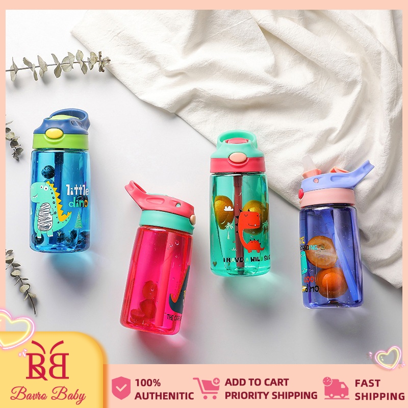 ขวดน้ำเด็กน่ารักถ้วย Sippy ไดโนเสาร์น้อยซิลิโคนปากขวดน้ำกีฬากลางแจ้งขนาดใหญ่ความจุ 480ml