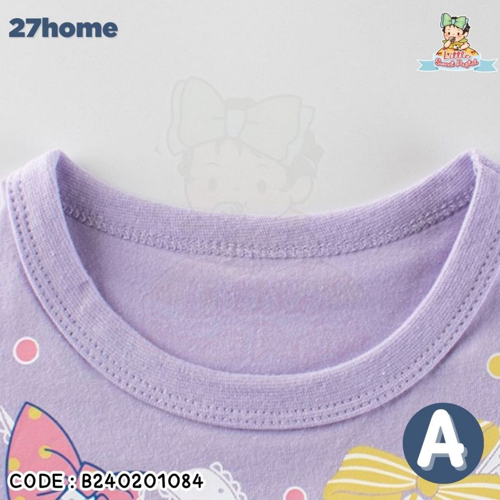 ✅พร้อมส่งในไทย✅เสื้อแขนสั้น เสื้อยืด คอกลม เด็กชาย เด็กหญิง 27home B240201084 ราคา ถูกที่สุด ดีลบีเคเค แกลเลอรีภาพที่ 4