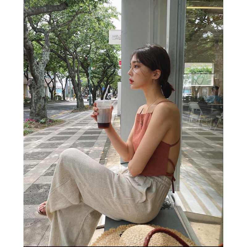 🏖linen pant กางเกงลินิน งานไทย ขายาว รุ่นญาญ่าใส่ เอวยืดได้ถึง 36“