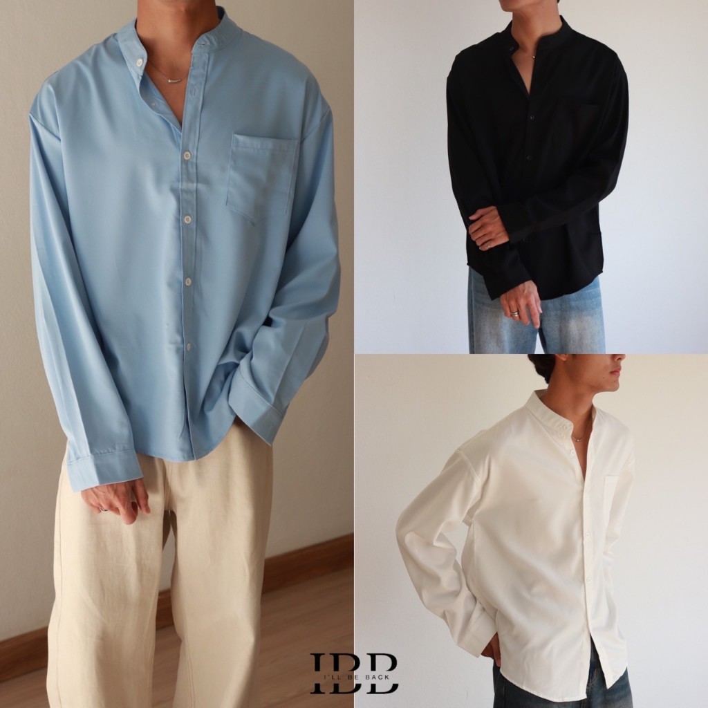 IBB MANDARIN COLLAR SHIRTS เสื้อเชิ้ตคอจีนแขนยาว