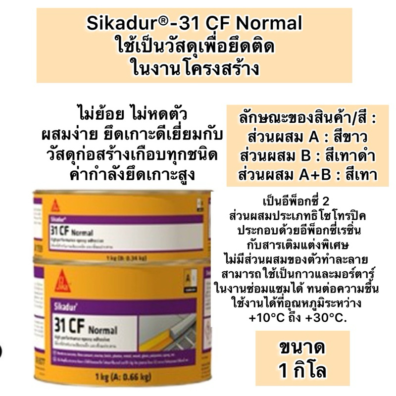 Sikadur-31 CF กาวอีพ๊อกซี่เสียบเหล็ก ซิก้าดัวร์ กาวเสียบเหล็ก อีพ็อกซี่เสริมเหล็ก ยึดเหล็กและเชื่อมป