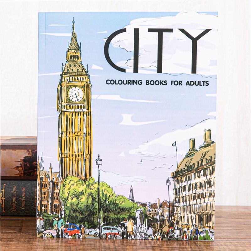 สมุดระบายสี 60 หน้า City Colouring Books for Adults (LBDZ001)