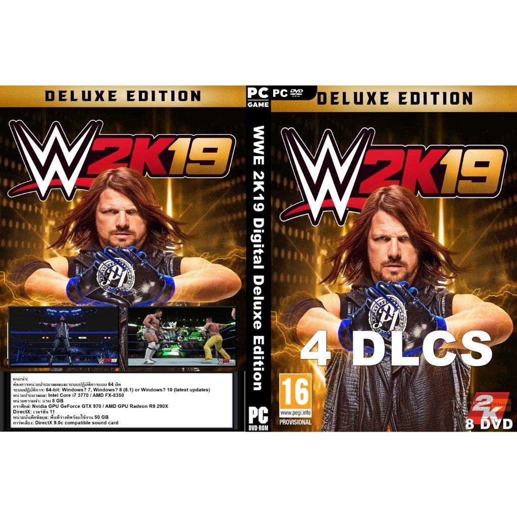 แผ่นเกมส์ PC WWE 2K19 Digital Deluxe Edition (8DVD)