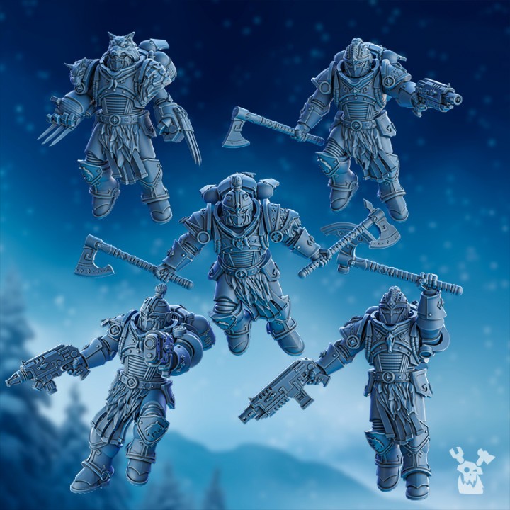 Stormbringers Tempest Wolves Squad -High quality and detailed 3d print miniature boardgame model war