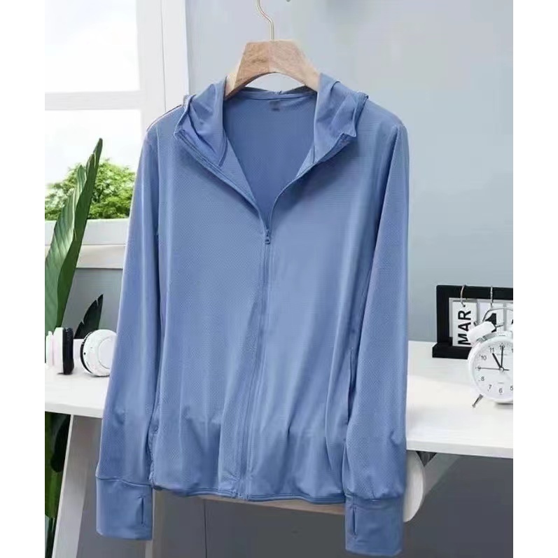 พร้อมส่งจากไทย!UPF50+เสื้อผ้าป้องกันแสงแดดผ้าไหมน้ำแข็งกลางแจ้งสำหรับผู้ชายและผู้หญิง