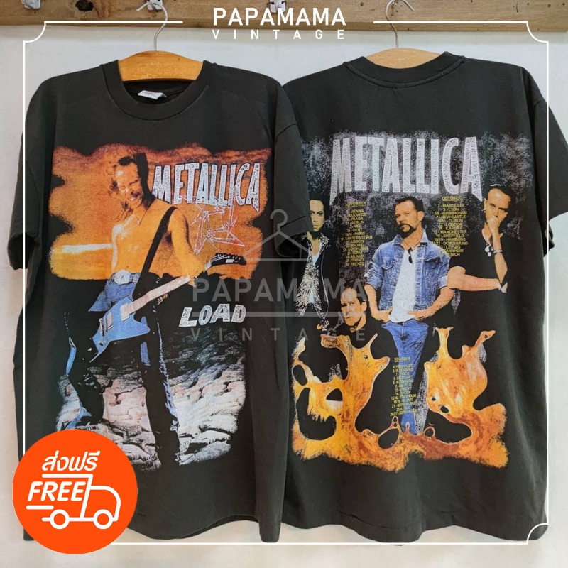 [ METALLICA ] LOAD Bio washed เสื้อวินเทจ เสื้อทัวร์ วงร๊อค ฟอกพิเศษ papamama vintage shirt