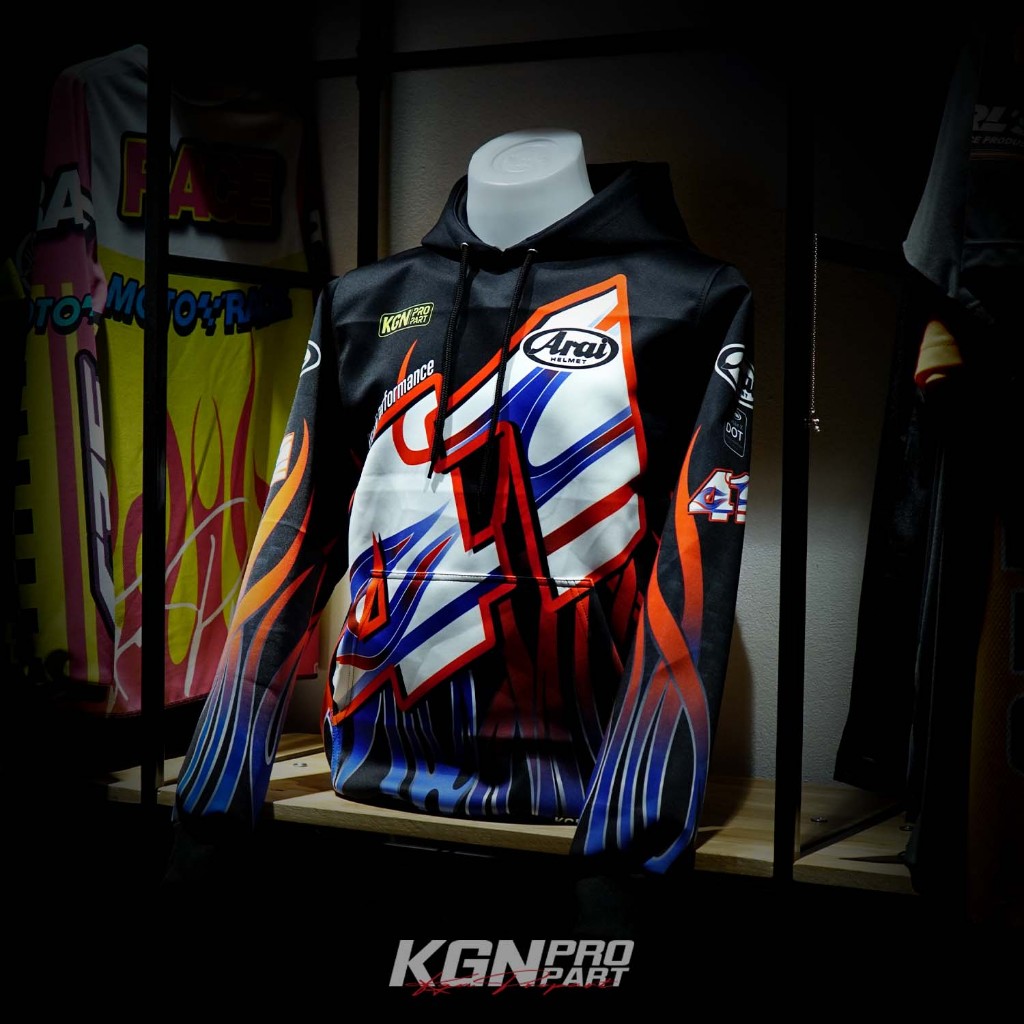 KGNPRO เสื้อฮู้ด HAGA Rainbow ใส่ขับรถ กันแดด กันลม เสื้อฮู้ดพิมพ์ลาย Motorcycle Jacket
