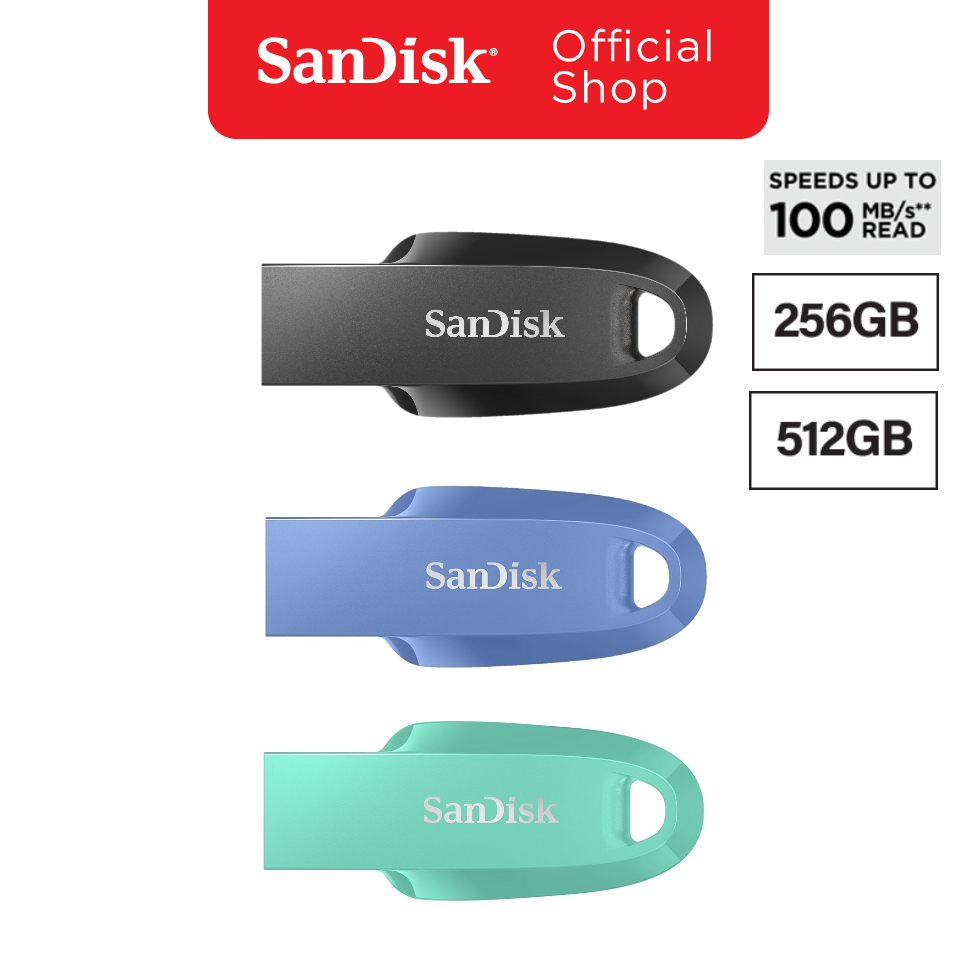 SanDisk Ultra Curve USB 3.2 Gen1 Flash Drive 256GB, 512GB (SDCZ550)