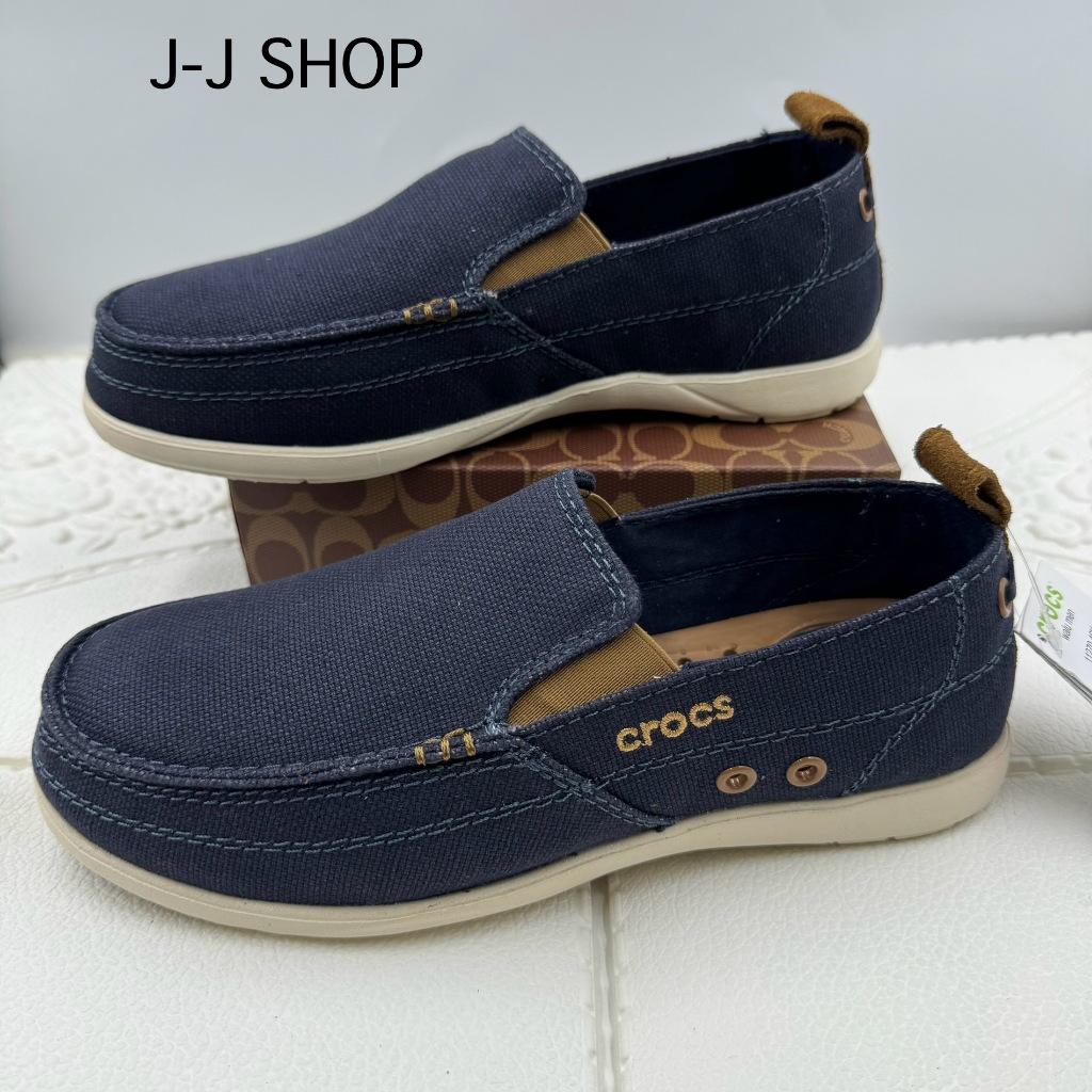 รองเท้าผ้าใบ Crocsสำหรับผู้ชาย ผลิตจากผ้าคุณภาพดี พื้นนิ่มใส่สบายใส่ทน  รับรองสินค้าตรงปกตามรูป