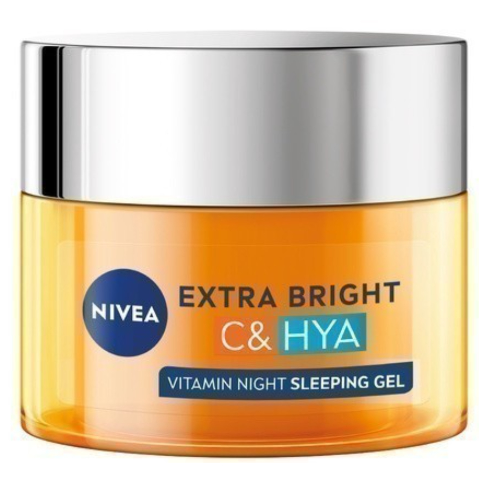50 มล. Nivea Extra Bright C & Hyaluronic Acid Night Sleeping Gel นีเวีย เอ็กซ์ตร้า ไบรท์ ซี แอนด์ ไฮยาวิตามิน ไนท์ สลีปป
