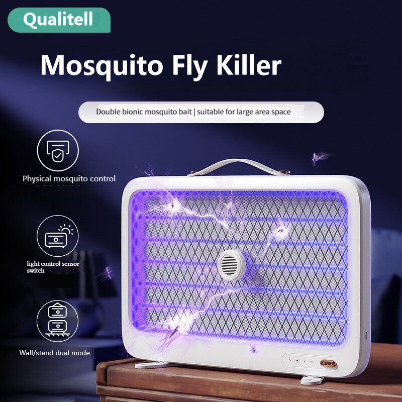 เครื่องดักยุง 2024 Qualitell เครื่องช็อตยุง Pest Killer 3500V ที่ดักยุงไฟฟ้าไม้ตียุงไฟฟ้า มีการรับประกัน