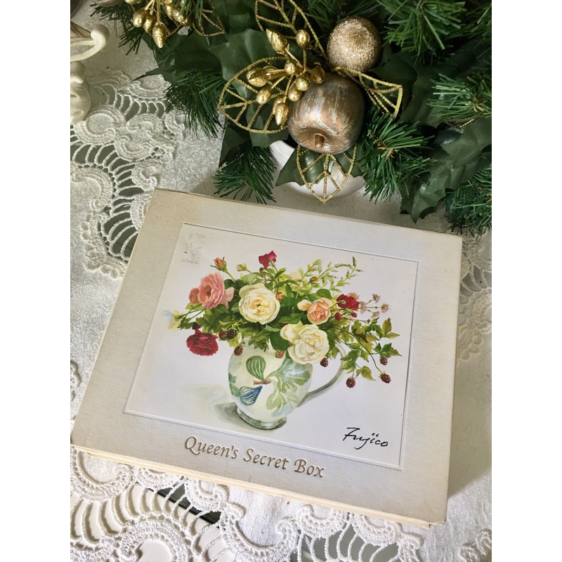 Fujico Hashimoto Greeting Cards ชุดการ์ดลายดอกไม้ 8 เเบบ ในกล่อง มีกระดาษโน๊ตเเละซองจดหมายสวยมากค่ะ