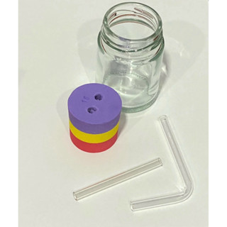 ชุดขวดแก้วพร้อมจุกโฟม หลอดแก้วนำก๊าซ หลอดแก้วข้องอ