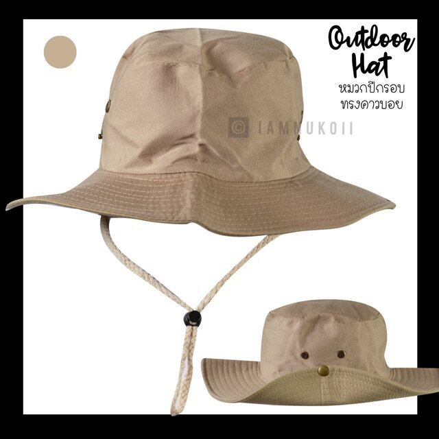 ขายร้อน หมวกเดินป่า วินเทจ ผ้าคอตตอน ปีกกว้าง ปรับสายได้ Bucket hat กันแดด ตั้งแคมป์ ใส่ได้ทั้งชายหญิง - รูปที่ 7