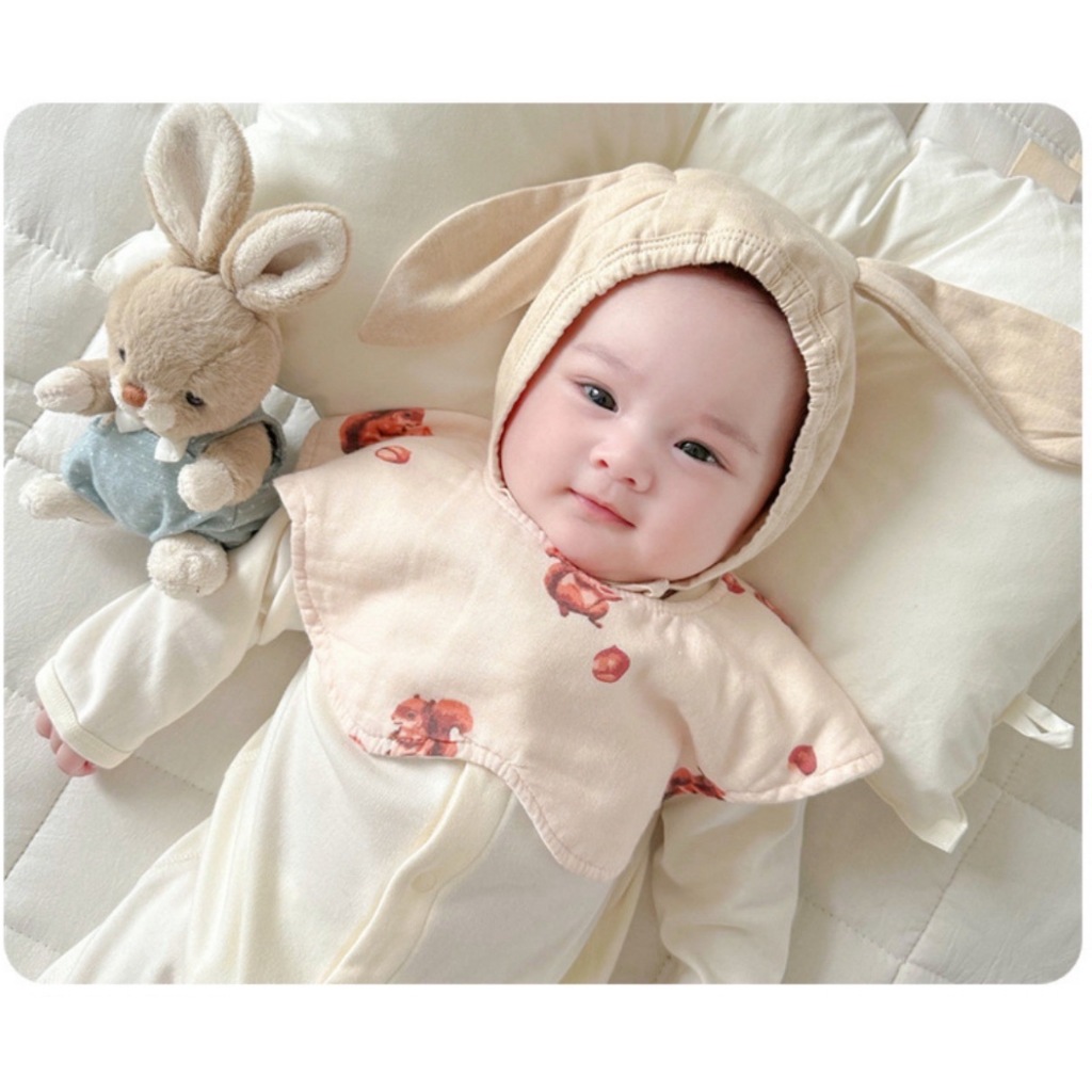 ผ้ากันน้ำลาย กันเปื้อน ล้อมคอ ผ้าฝ้ายใยไผ่ ทอ 6 ชั้น นุ่มละมุน สินค้าพร้อมส่ง