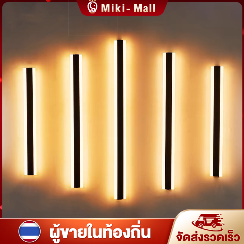 โคมไฟติดผนังกลางแจ้งแถบยาว IP65 LED โคมไฟติดผนังกันน้ำกลางแจ้งในร่มและกลางแจ้งโคมไฟติดผนังทางเดินที่ทันสมัยเรียบง่ายไฟห้