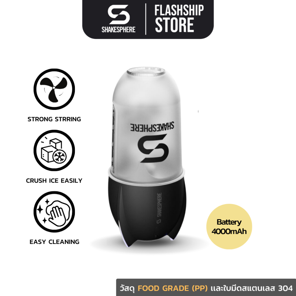 SHAKESPHERE Portable Blender Lid Pack ฝาปั่นแบบพกพา ฝาปั่นอัตโนมัติสำหรับแก้วเชค Shakesphere