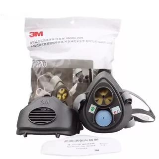 3M 3200 หน้ากากครบชุด พร้อมฐานรอง3700 (ของแท้) ป้องกันกลิ่น ควัน และฝุ่นอะลอง ฟรี!แผ่นกรอง 3M3701 Filter Cotton