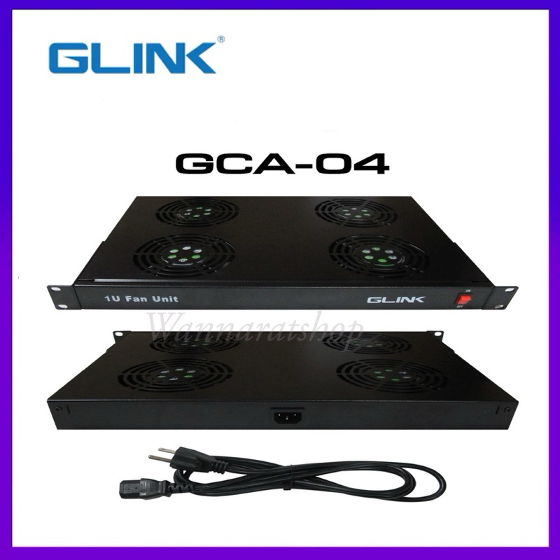 Glink GCA-04 Cooling Fan 4Way 19" 1U For Rack Cabinet พัดลมระบายความร้อนตู้เเร็ค 19นิ้ว