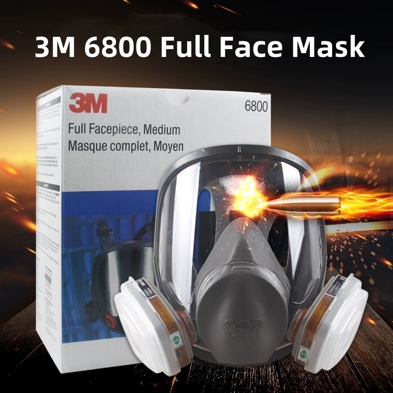 3M 6800 Full Face Mask หน้ากากเต็มหน้า (ของแท้) พร้อมตลับกรอง 6003 ป้องกันสารเคมี กรดแก๊ส ฝุ่นควัน งานพ่นสี งานช่าง