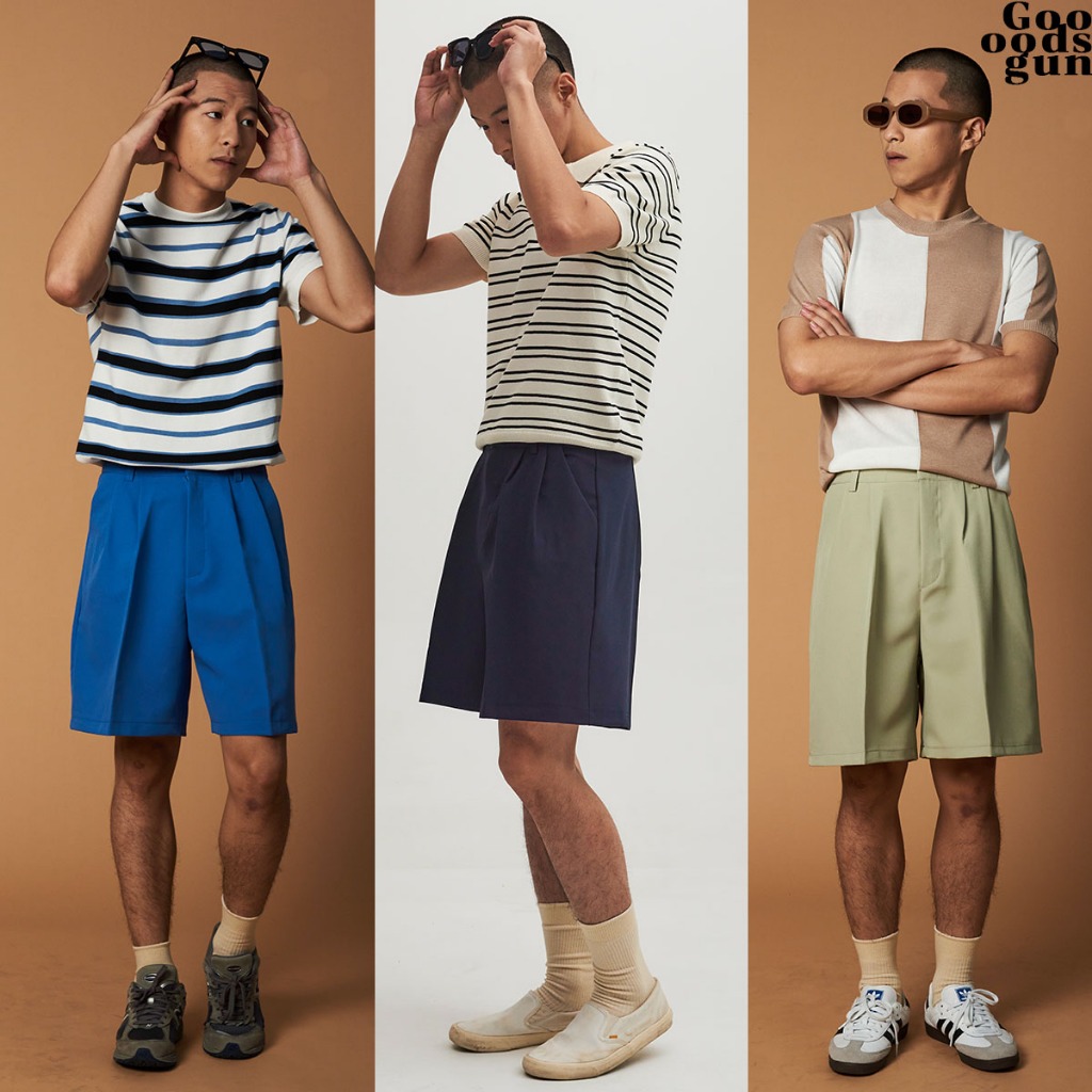 BLOOM SHORTS I กางเกงขาสั้นเอวสูงผู้ชาย ทรงสามส่วนเหนือเข่าเท่ๆใส่สบายสไตล์เกาหลี มินิมอลสีพื้น