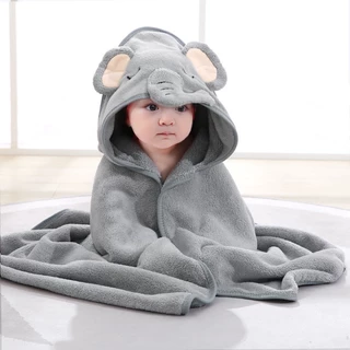 🚚พร้อมส่ง!!🚚ผ้าเช็ดตัวเด็ก ผ้าคลุมอาบน้ำเด็ก ผ้าห่อตัวเด็กลายการ์ตูนน่ารักๆ ขนกำมะหยี่ ซับน้ำได้ดี 80x80ซม.