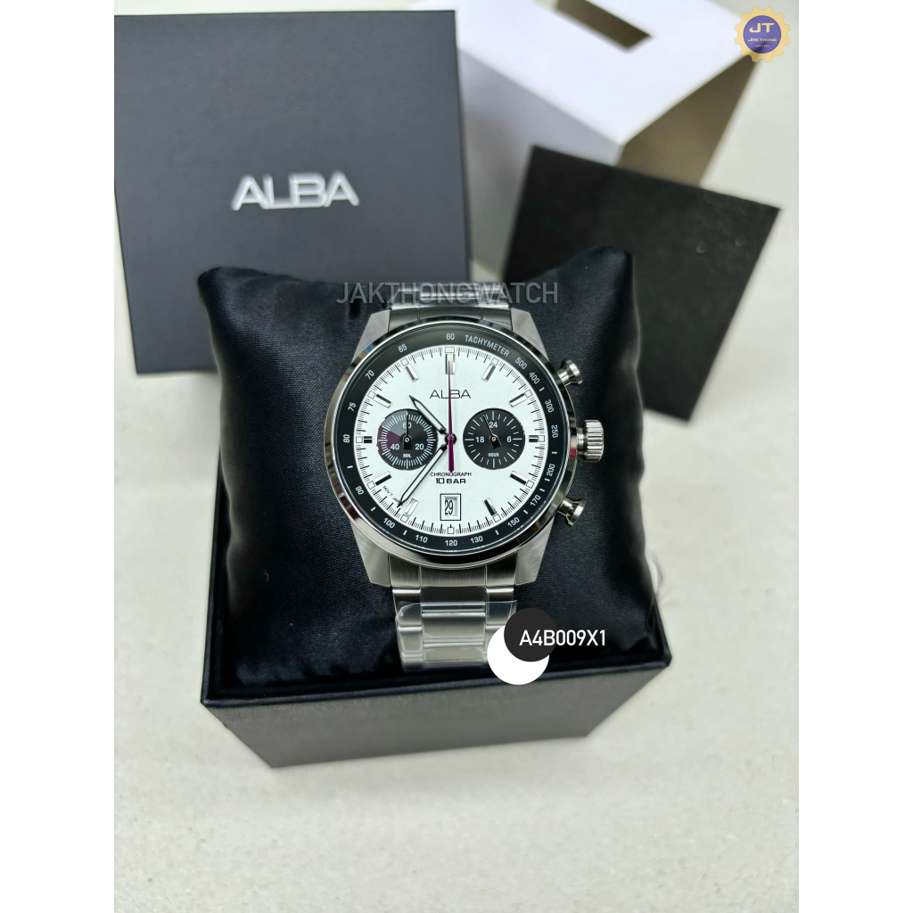 ALBA Quartz Chronograph นาฬิกาข้อมือ รุ่น A4B009X1 (Panda Dial) (หน้าปัด 44 mm.)