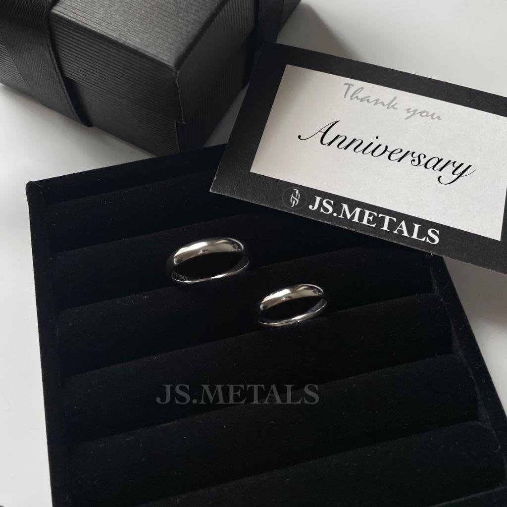 METALS แหวนเรียบ Half Classic Ring 4 mm สแตนเลส316L ไม่ลอก โดนน้ำได้ ใส่ได้ทุกวัน R07-02