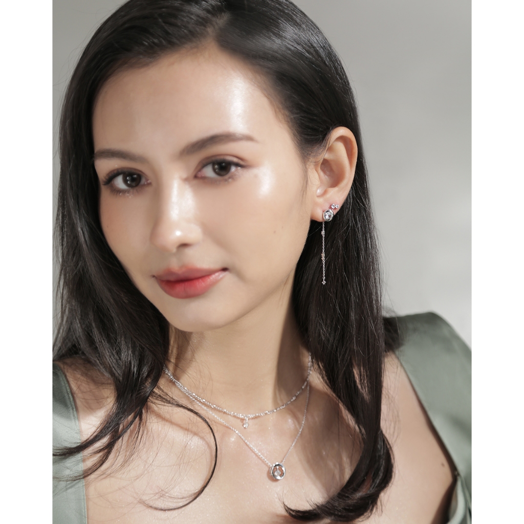 Mizuchol-ต่างหูเงินแท้ชุบทองคำขาว Ocean Bubbling Earrings – พลอย Aquamarine ราคา ถูกที่สุด ดีลบีเคเค แกลเลอรีภาพที่ 3