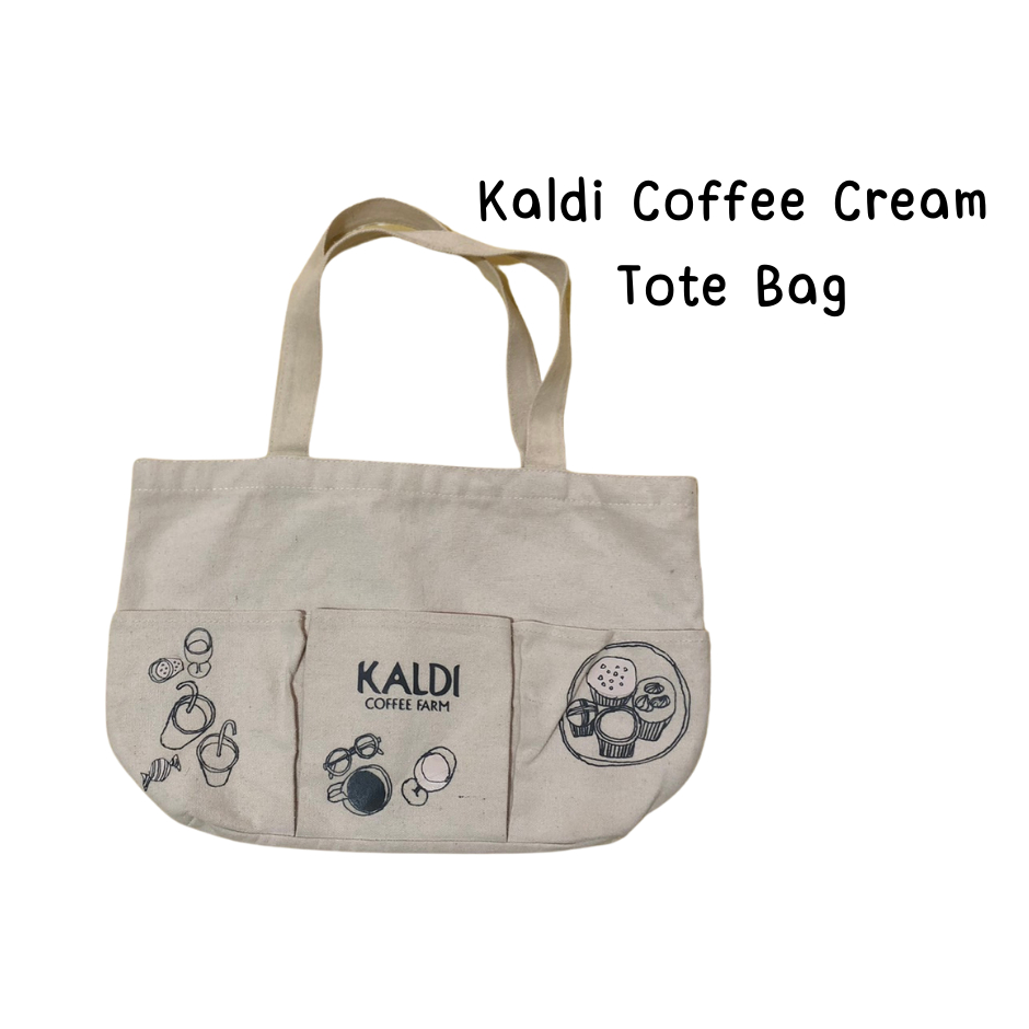 Kaldi Coffee Farm Tote Bag กระเป๋าผ้าแคนวาสของ Kaldi Coffee ใบเล็กใส่ของจุกจิก & lunch box