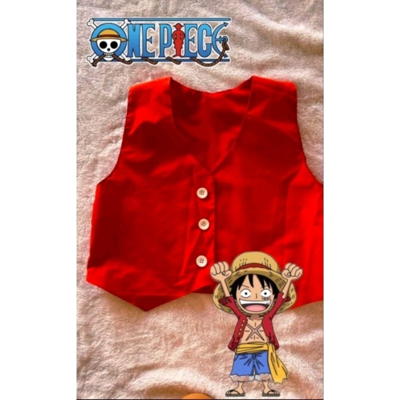 พร้อมส่ง !!เสื้อกั๊กลูฟี่ เสื้อกั๊กแดงงานไทยตัดเย็บเอง มีทั้งเด็กผู้ใหญ่