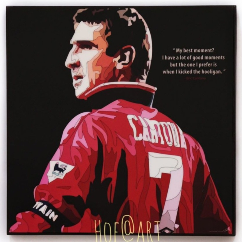 Eric Cantona #1 เอริค คันโตน่า Manchester United รูปภาพ​ติดผนัง pop art ปีศาจแดง แมนยู ฟุตบอล​ กรอบรูป ฟุตบอลยูโร