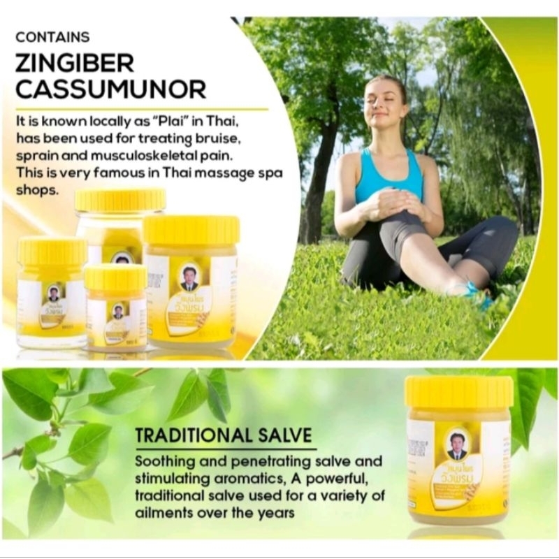 ยาหม่องสูตรไพล กล่องเหลือง สมุนไพรวังพรม 5 กรัม **ขวดพลาสติกจิ๋ว** (ยกแพ็ค 12 ขวด) แพ็คเกจใหม่ - รูปที่ 4