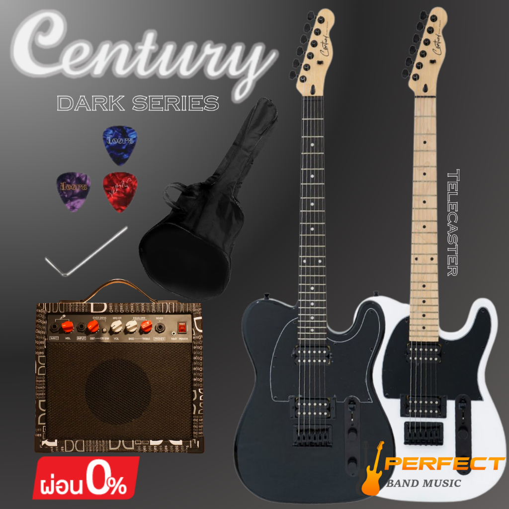 กีตาร์ไฟฟ้า Century Dark series ทรง telecaster ผ่อน0% นาน 10เดือน