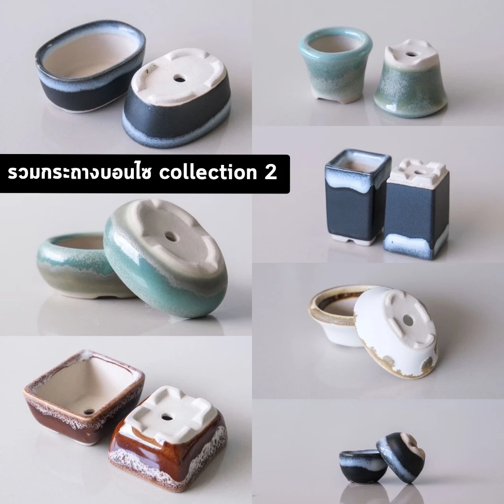 กระถางบอนไซ ญี่ปุ่น บอนไซจิ๋ว ต้นไม้จิ๋ว collection mini By miNATURE_c กระถางเซรามิค เกรดส่งออก