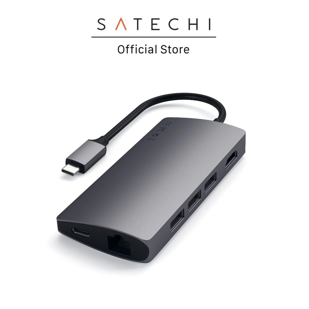 ฮับเชื่อมต่อ Satechi TYPE-C Multi-Port Adapter 4K Ethernet v2- Space Gray