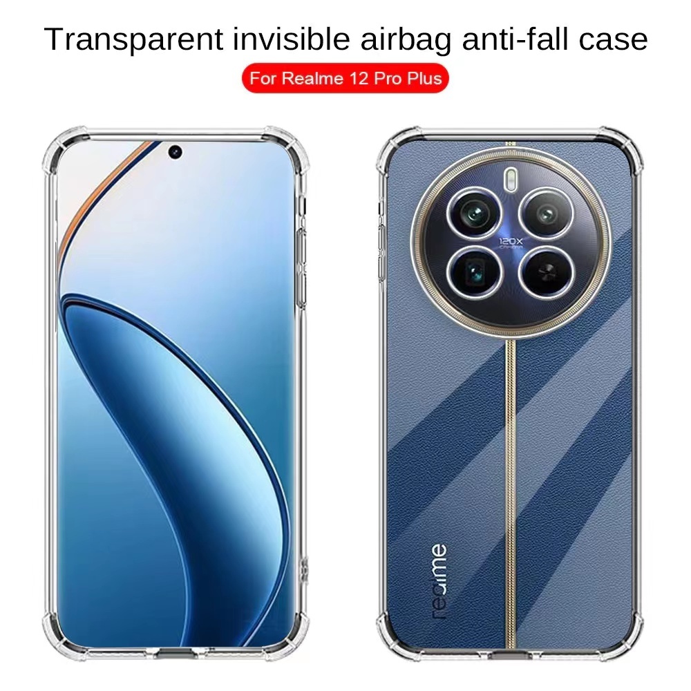 Realme 12X 5G/Realme 12+5G/Realme 12 5G/Realme12 Pro PlusเคสTPUใสกันกระแทกแบบคลุมกล้องRealme 12 Pro 