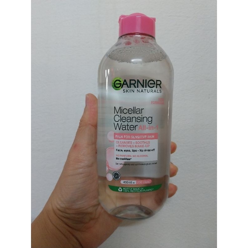 เช็ดเครื่องสำอางค์ การ์นิเย่ คลีนซิ่ง สีชมพู 400 ml.