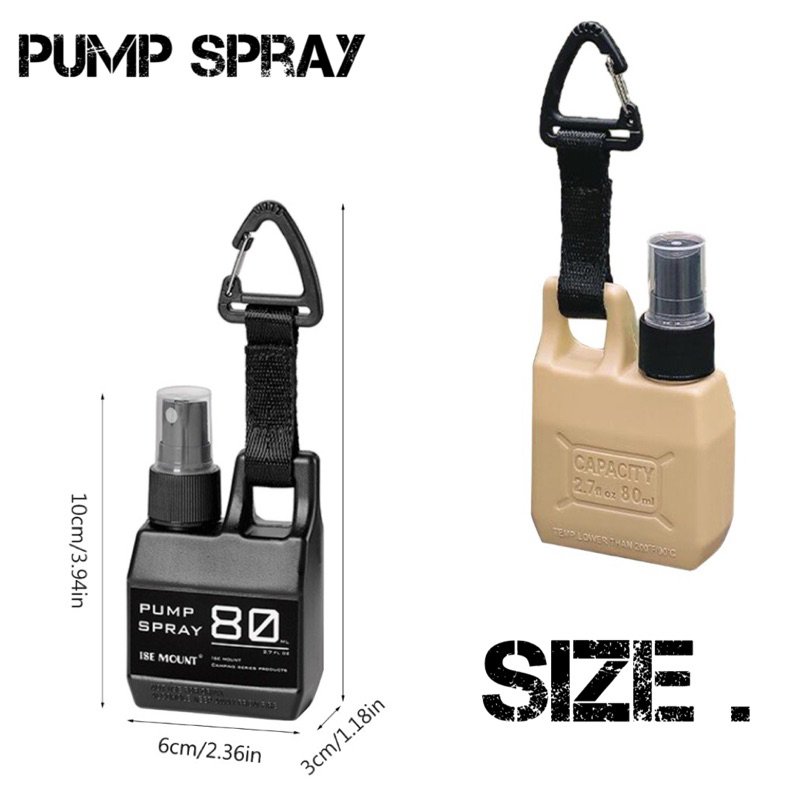 ขวดเปล่า สเปรย์ 80ml ใส่ ทนต่อสารเคมี แข็งแรง พกพาสะดวก spray camping เดิน ป่า กระเป๋า ตะขอ outdoor ท่องเที่ยว แคมป์ปิ้ง ราคา ถูกที่สุด ดีลบีเคเค แกลเลอรีภาพที่ 6