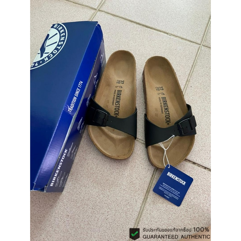 BIRKENSTOCK Madrid BF Black รองเท้าแตะ Unisex สีดำ (ของแท้ 100 % )