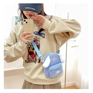 (พร้อมส่ง)Su158กระเป๋าสะพายไหล่ ผ้าลูกฟูก ขนาดเล็ก ลายการ์ตูนสุนัขน่ารัก สําหรับเด็กผู้หญิง