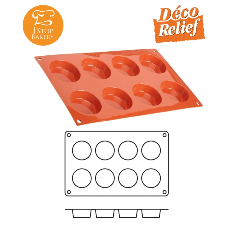 Deco Relief D045 Flan 6 cm Silicone Mould NR.8/พิมพ์อบซิลิโคน