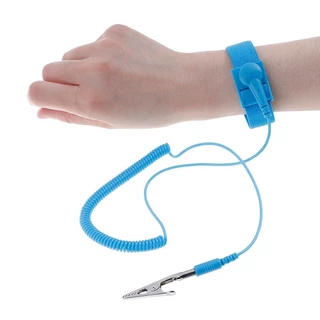 (พร้อมส่ง!) (Posh ESD) Wrist Strap Antistatic สายรัดข้อมือกันไฟฟ้าสถิตย์ สร้อยข้อมือกันไฟฟ้าสถิตย์ สีฟ้า ยาว1.8เมตร