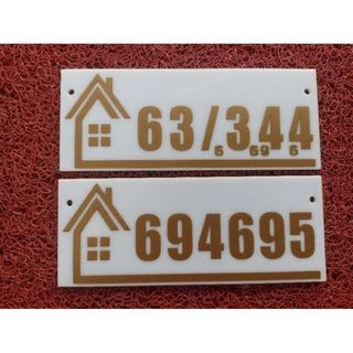 ป้ายบ้านเลขที่ ตกแต่งบ้าน เปลี่ยนข้อความได้ ทำจากอะคริลิคหนา3 มิล ขนาด 20x8 ซม แจ้งเลขที่ทางทักแชทมี กาวสองหน้าด้านหลัง
