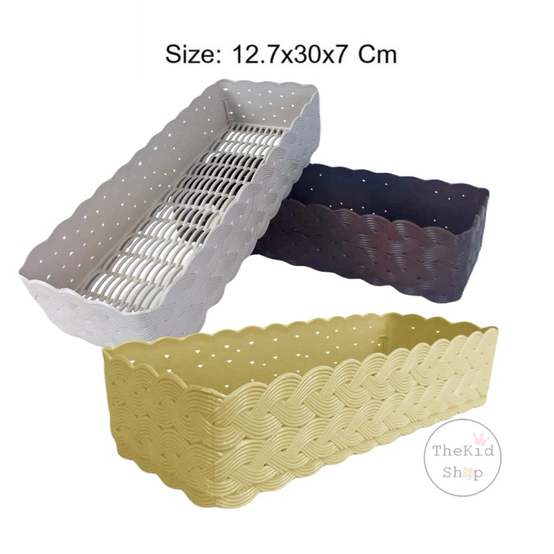 K990 ตะกร้าพลาสติก (เซ็ต 3 ชิ้น) 30cmx12cmx7cm